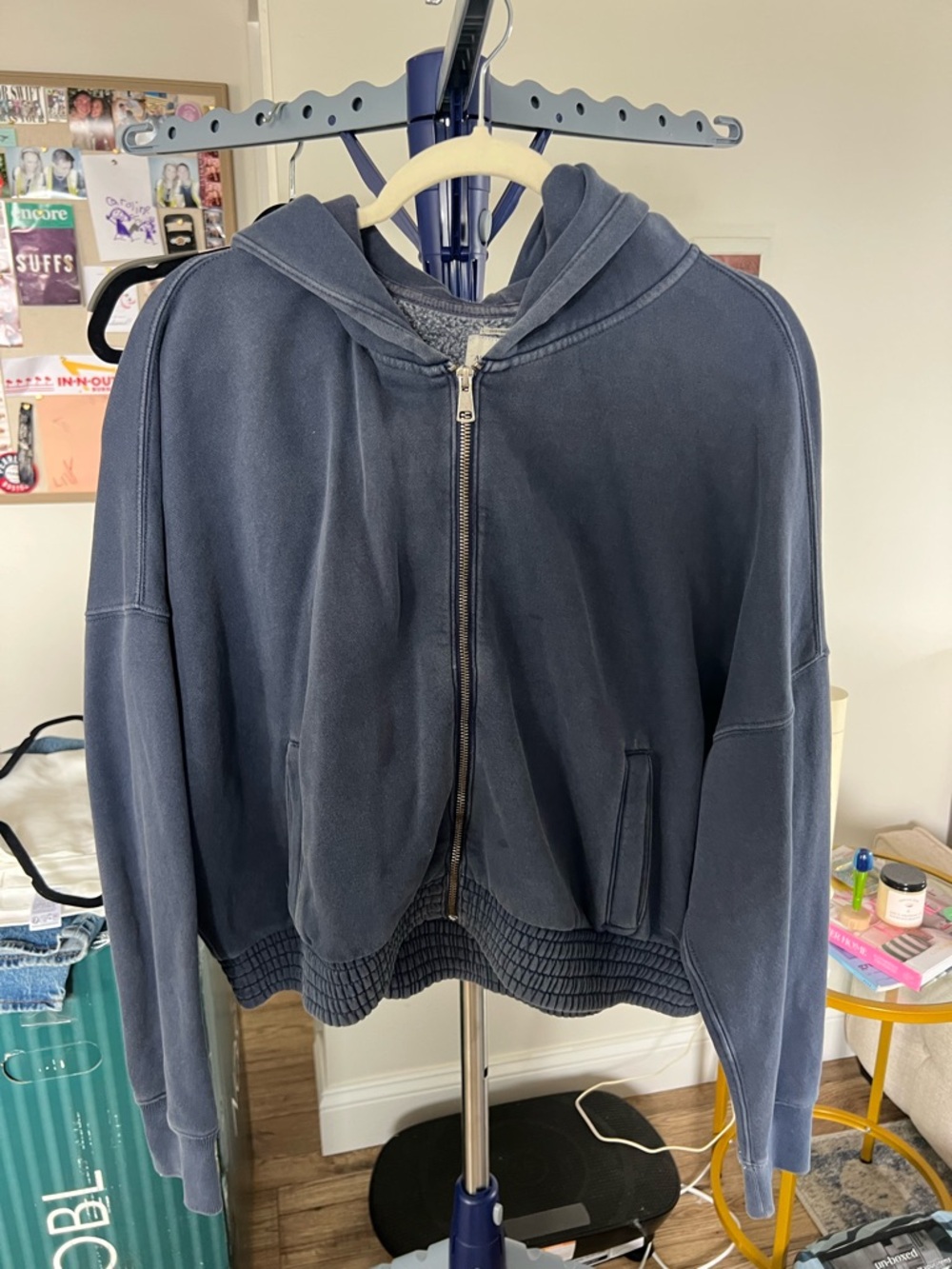 Abercrombie & Fitch Heathered Navy Fleece Pullover